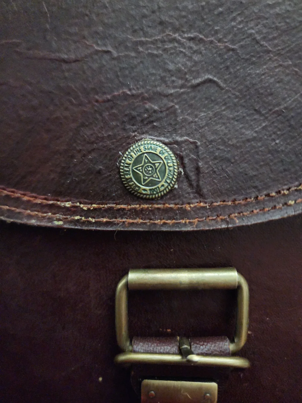 Vintage Brown Leather Messanger Crossbody Satchel
